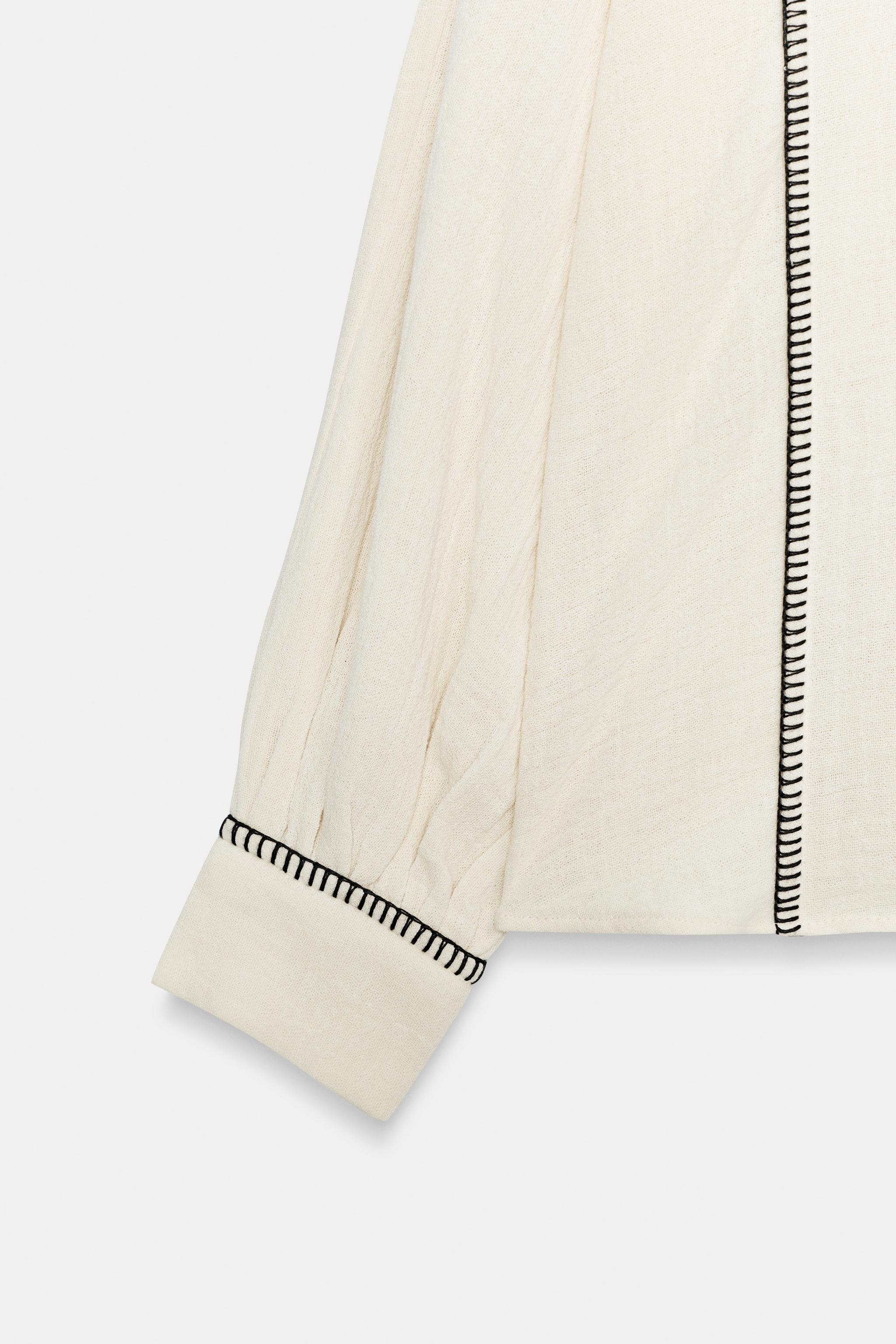 ZW COLLECTION RUSTIC TOPSTITCHED SHIRT