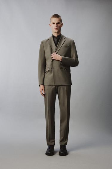 REGULAR FIT SUIT TROUSERS - Green by Zara - Image 0