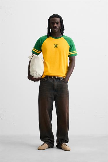 ФЛАНЕЛКА С ЦВЕТНИ БЛОКОВЕ И БРОДЕРИЯ - Жълто от Zara