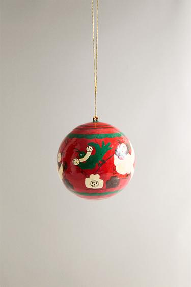 HENS CHRISTMAS TREE BAUBLE - Red by Zara - Image 0