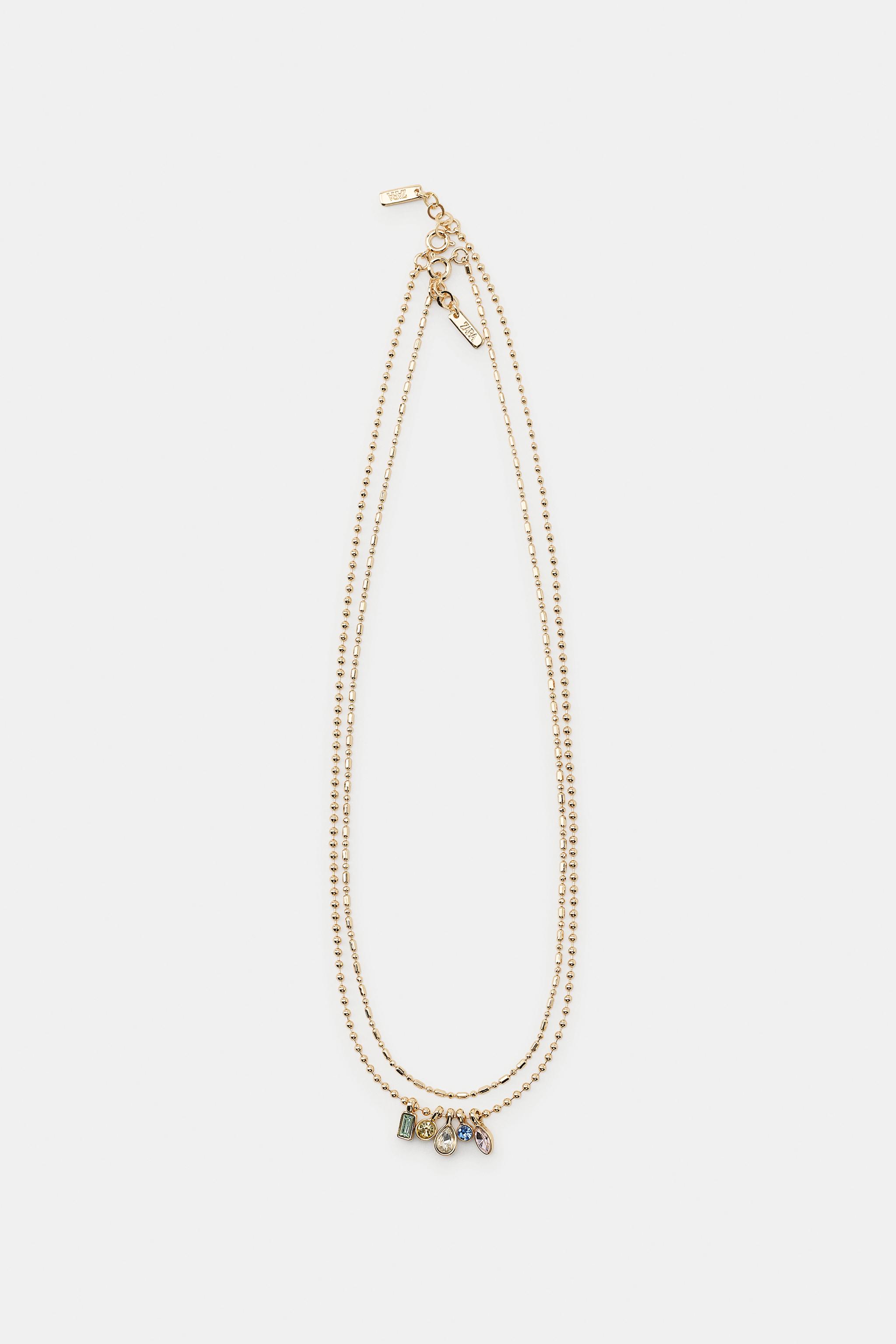 2-PACK MINI CHARM AND RHINESTONE NECKLACES