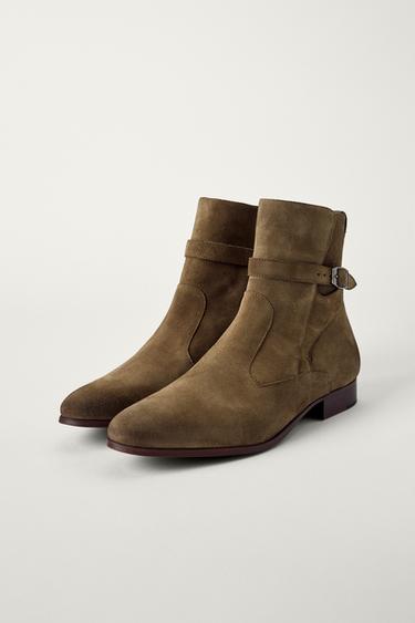 Zara KOŽNE ČIZME SA KOPČOM BOBBY GILLESPIE X ZARA – Smeđa