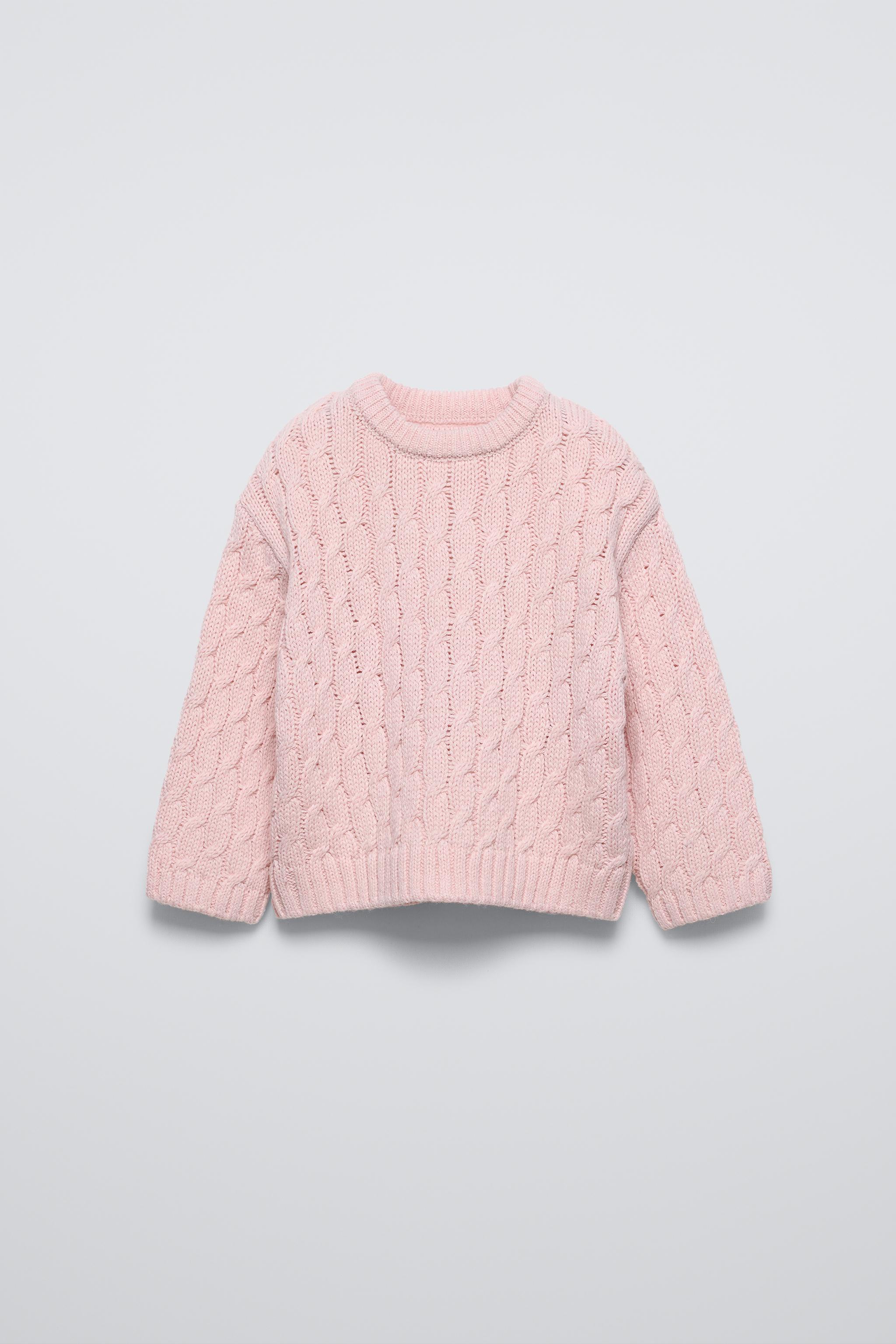 Zara Blush Long Cable sold Sweater