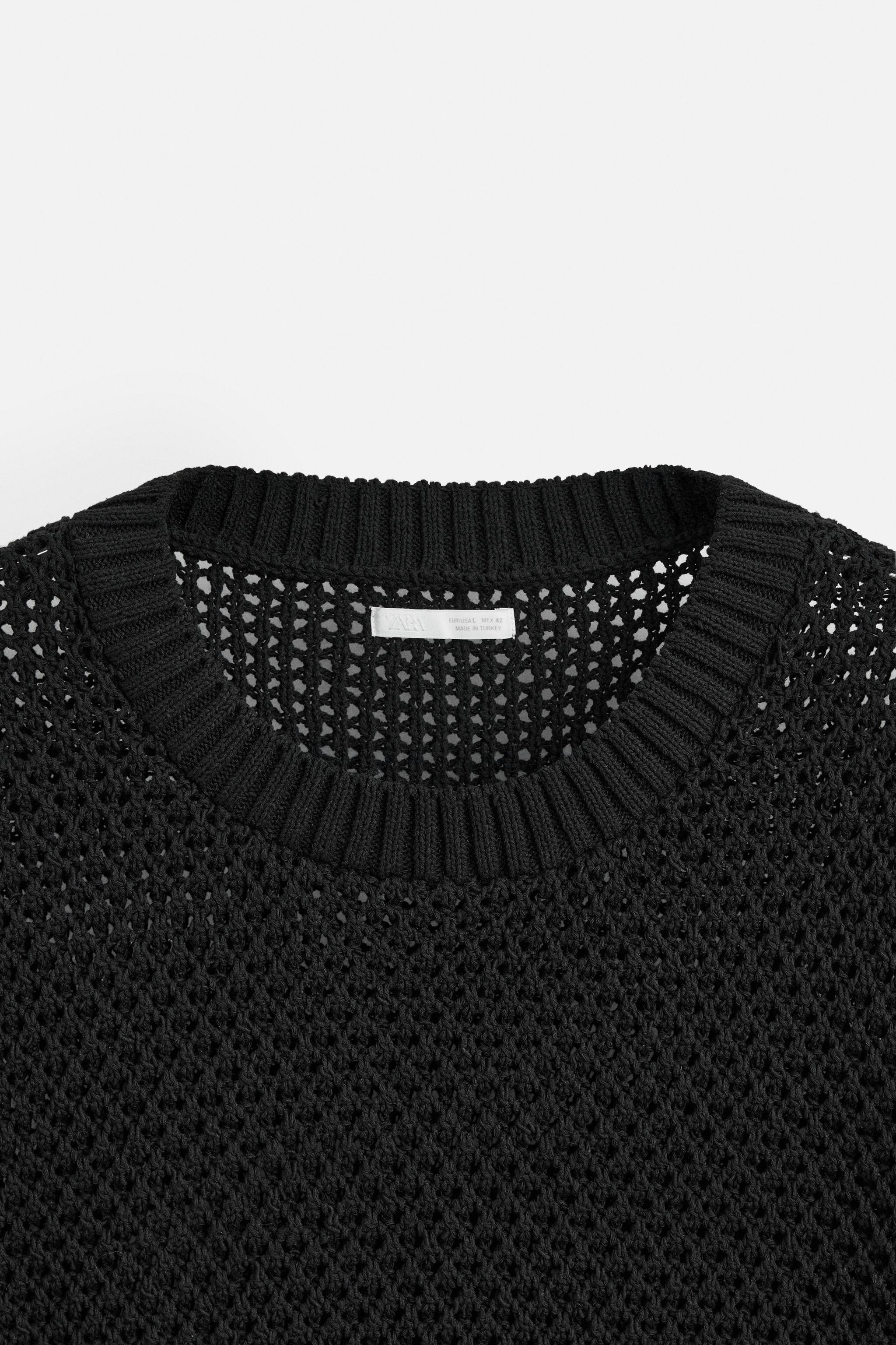 すぐ届く☆ZARA テクスチャー オープンニットセーター テクスチャー オープンニットセーター - ブラック | ZARA Japan
