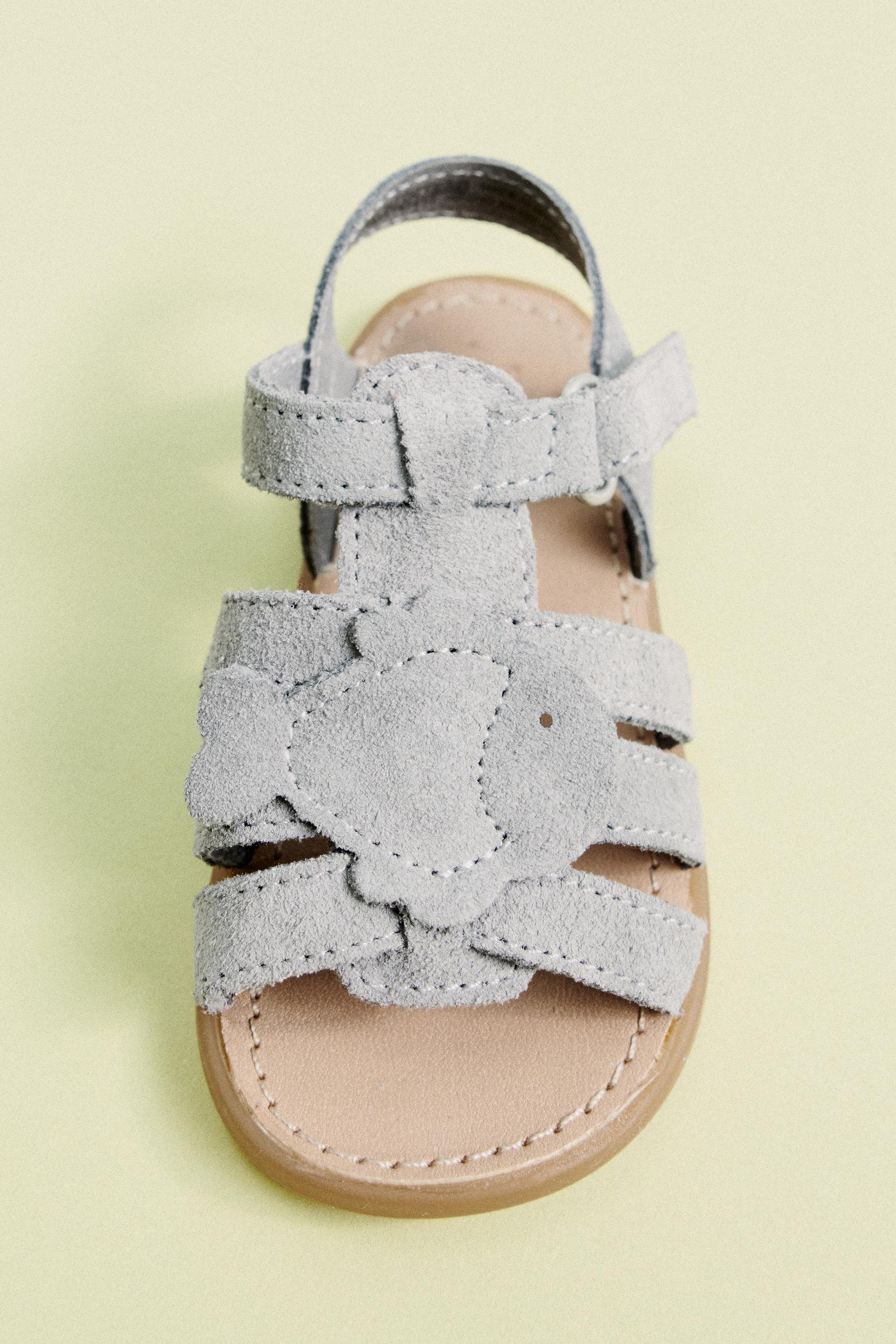BAREFOOT FISH LEATHER SANDALS — Sky Blue
