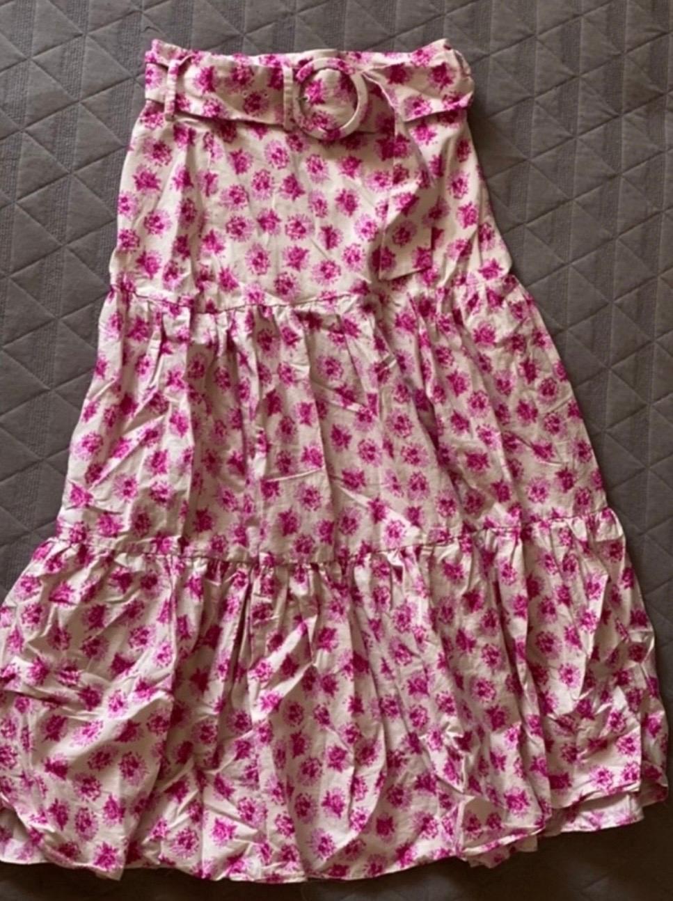 ZARA BELTED FLORAL PRINTED SKIRT SHIRT SET SIZE SMALL - Image 2