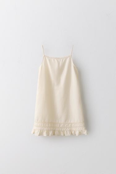 2-5 AÑOS/ VESTIDO TÚNICA ENTREDÓS ALGODÓN LINO LIMITED EDITION - Crudo medio de Zara - Imagen 0