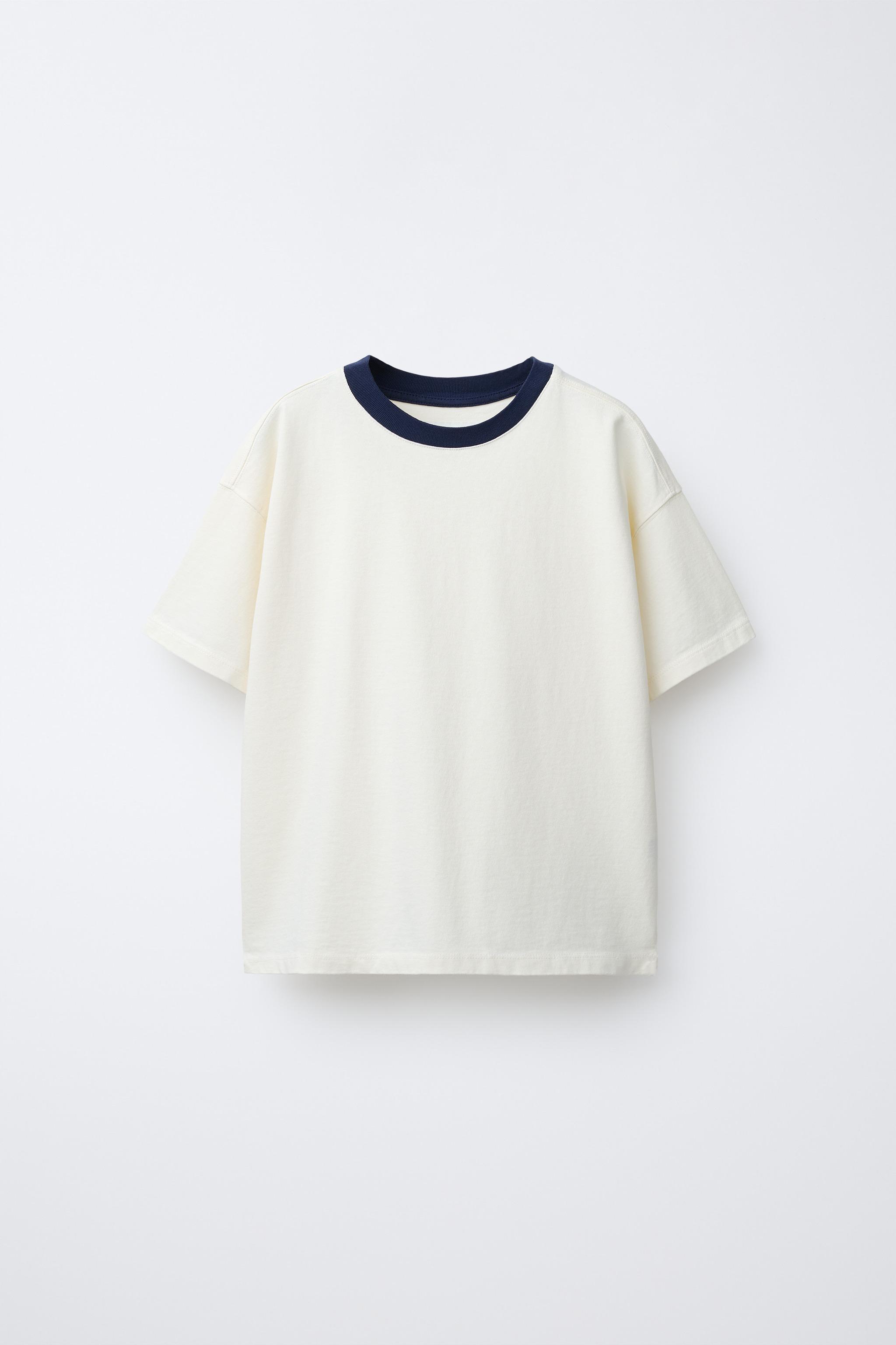 T-SHIRT COL CONTRASTE