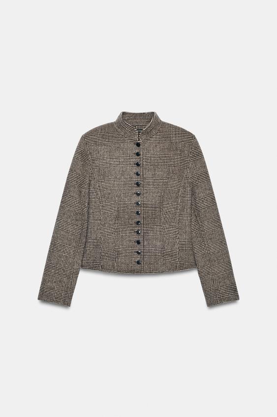 VESTE COURTE AVEC LAINE ZW COLLECTION - Gris chiné de Zara - Image 4