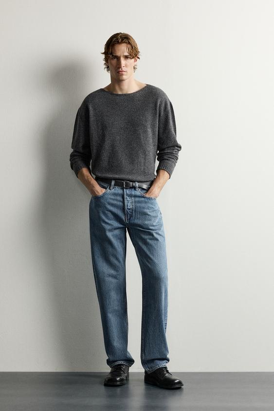 LONG LENGTH STRAIGHT-LEG JEANS - Mid-blue by Zara - Image 0