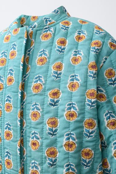 PRINTED PUFFER JACKET - Light blue by Zara - Image 4
