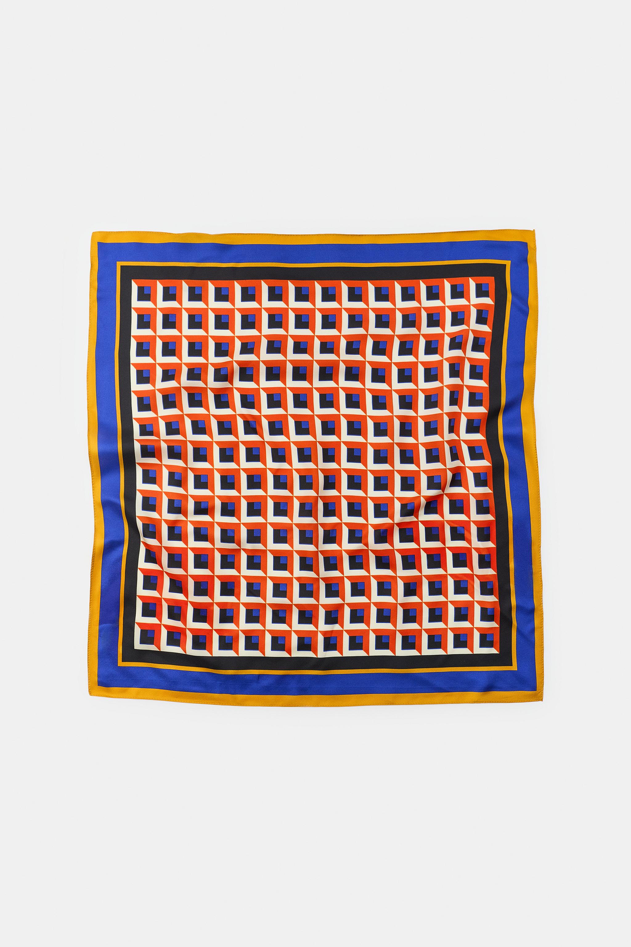 Женские аксессуары Zara 100% SILK PRINTED SCARF — фото 5