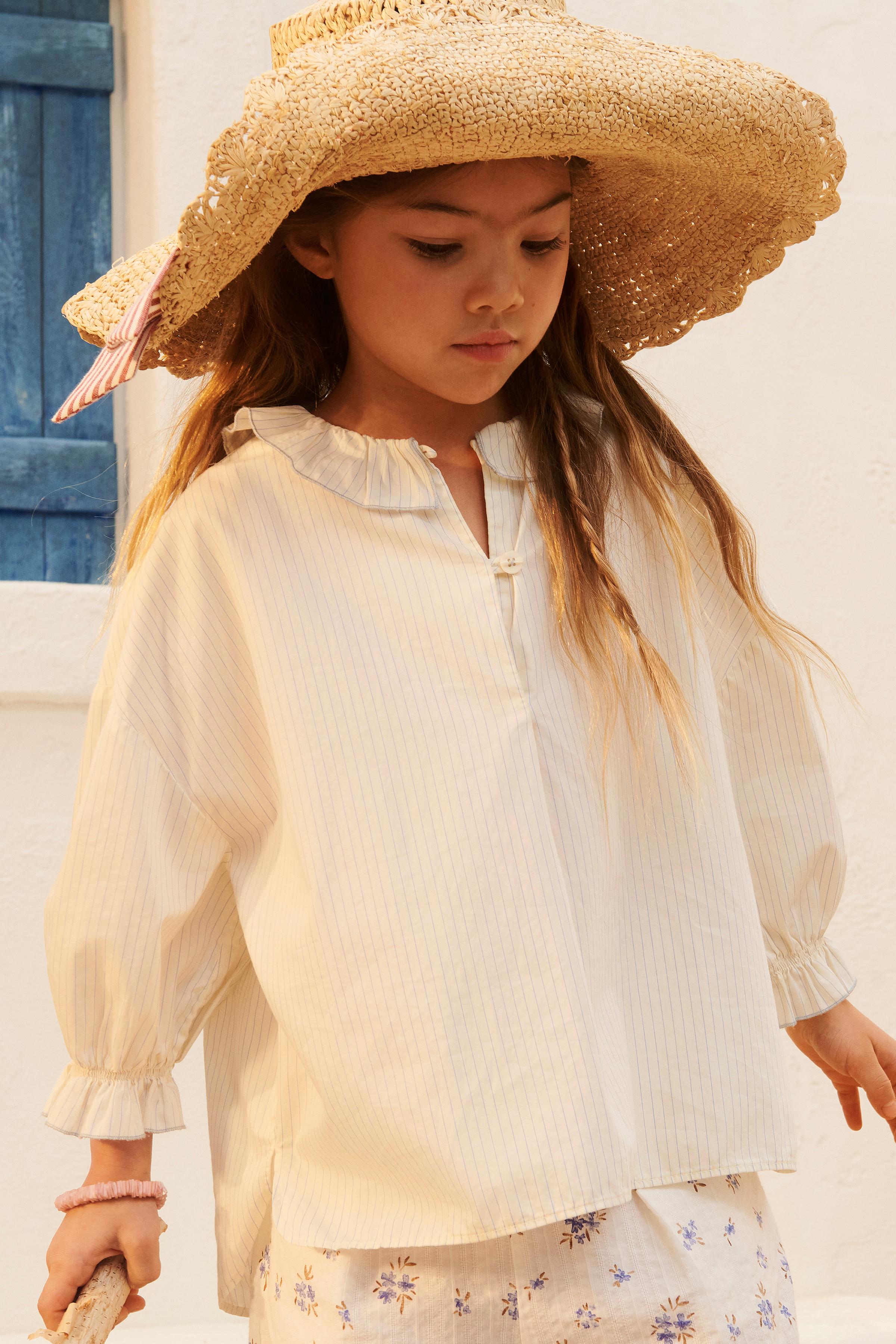 LIMITED EDITION RUFFLE TRIM STRIPED SHIRT
