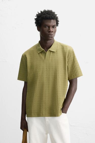 TEXTURED POLO SHIRT - Pistachio by Zara
