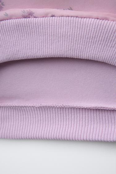 SWEAT EN ORGANZA À FLEURS - Rose pâle de Zara - Image 3