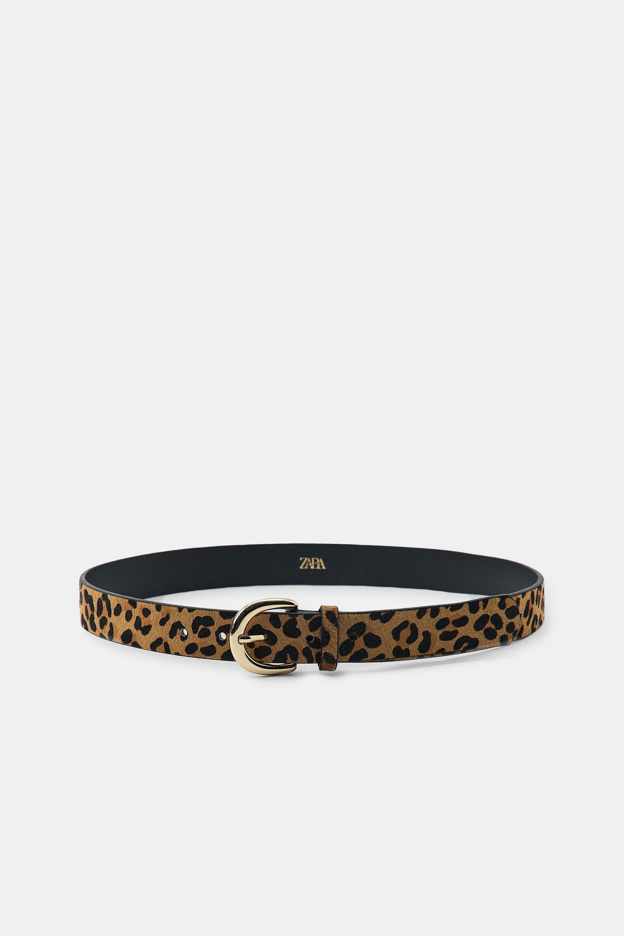 CEINTURE 100% CUIR IMPRIMÉ ANIMALIER