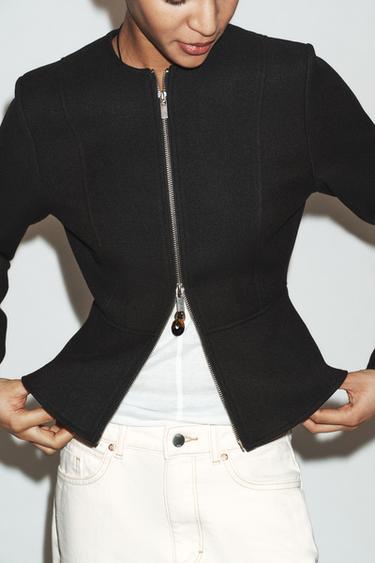 CHAMARRA PEPLUM SOFT - Negro de Zara