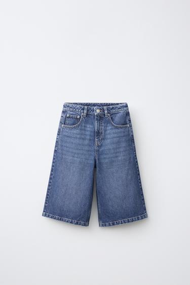 LONG DENIM BERMUDA SHORTS FRUIT OF THE LOOM™ - Blue by Zara