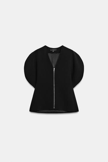 TOP CREMALLERA ZW COLLECTION - Negro de Zara - Imagen 0