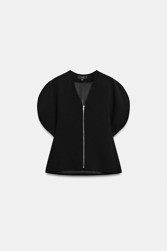 ZW COLLECTION ZIPPED TOP - Black by Zara - Image 0