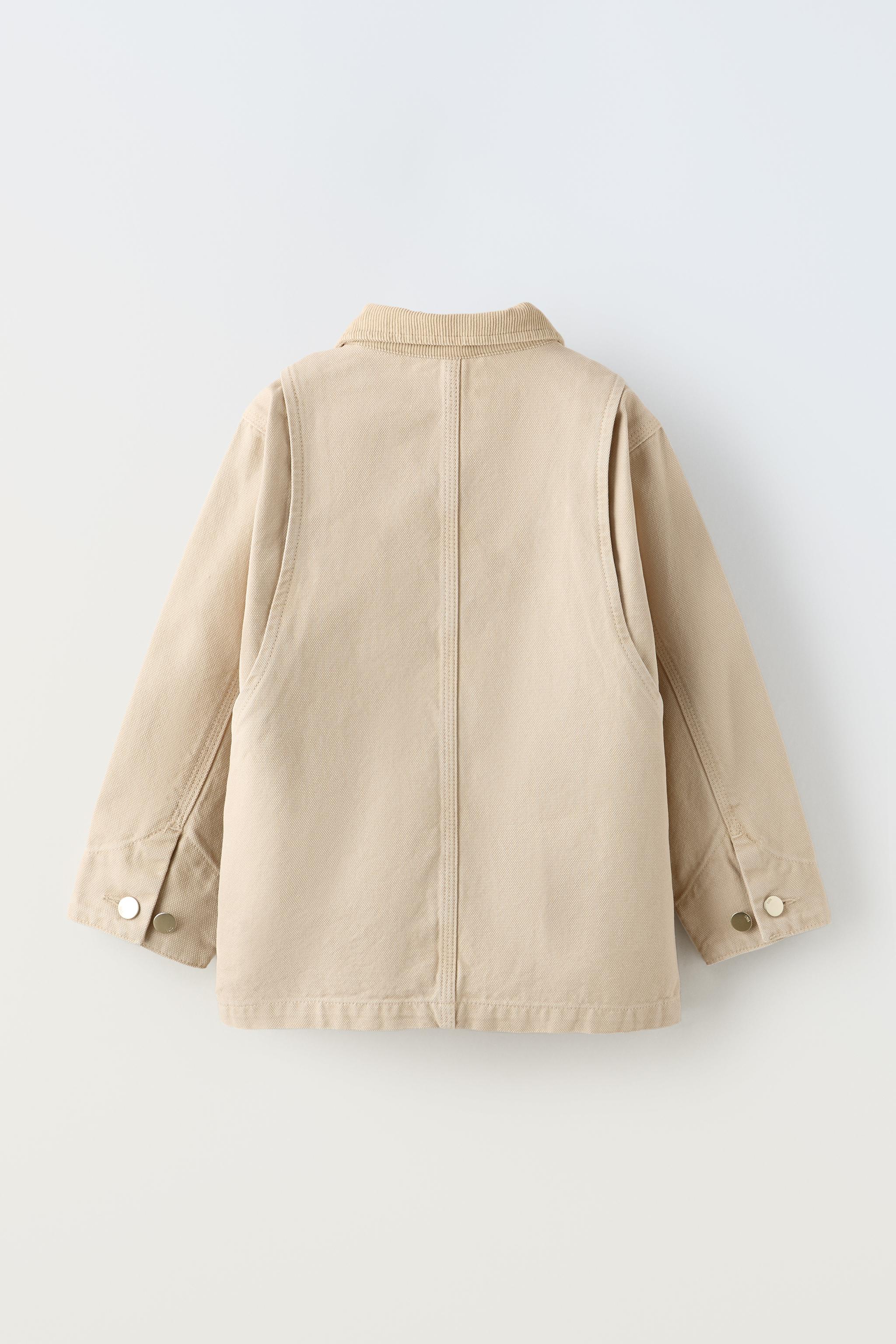 コンビカラー ポケット シャツジャケット - ベージュ | ZARA Japan / 日本