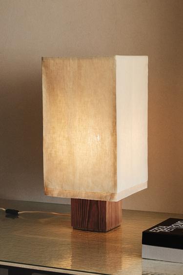 LINEN TABLE LAMP - Light beige by Zara