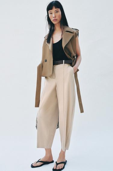 BALLOON TROUSERS WITH BELT - Sand by Zara
