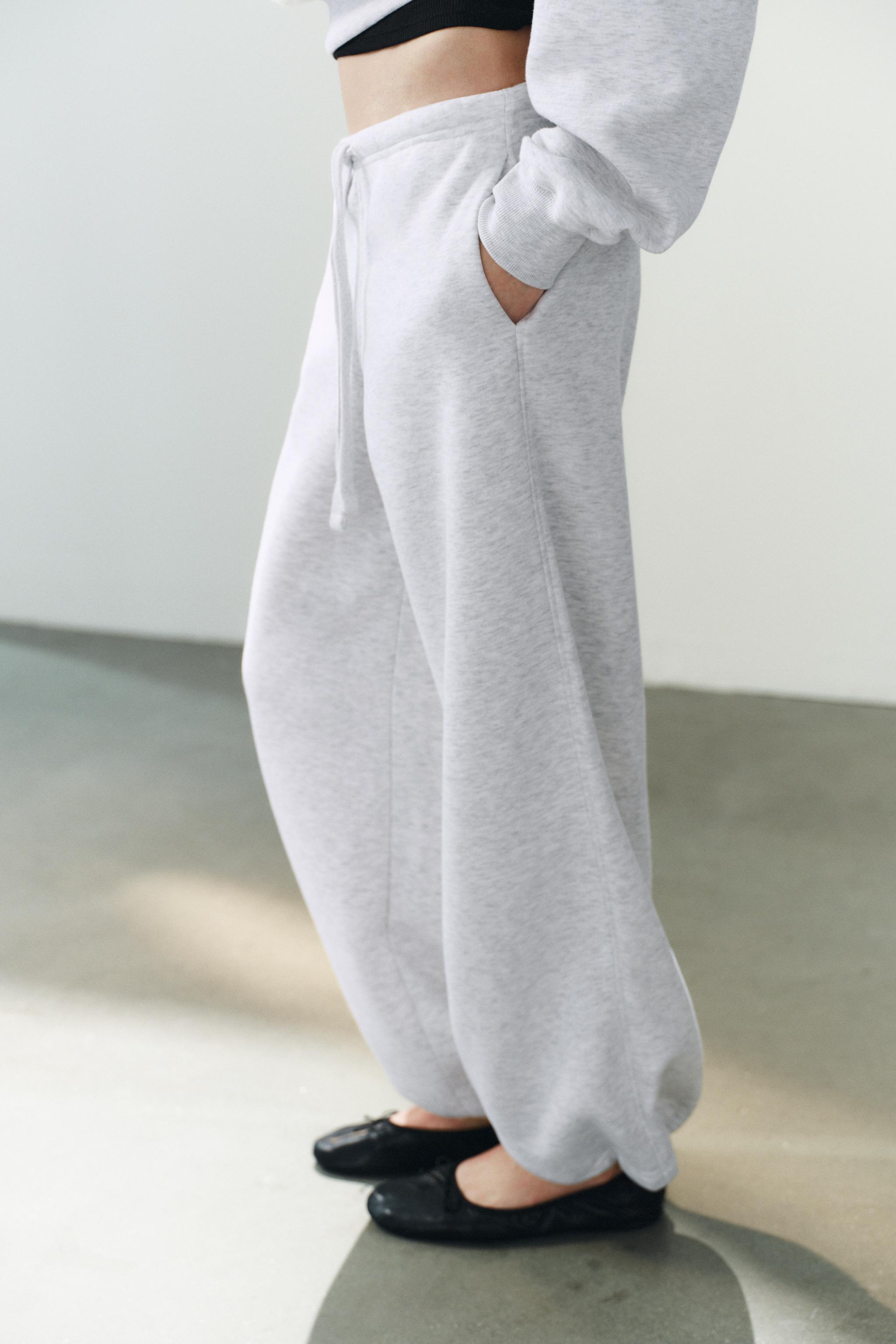 Женские брюки Zara BASIC STRAIGHT-LEG SWEATPANTS WITH ADJUSTABLE HEM — фото 3