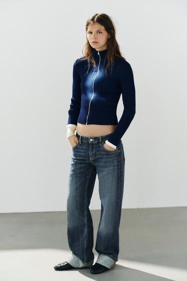 CHAQUETA PUNTO RIB - Azulón de Zara - Imagen 0