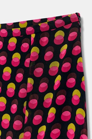 JUPE MI-LONGUE ASYMÉTRIQUE À POIS - Noir / fuchsia de Zara - Image 4