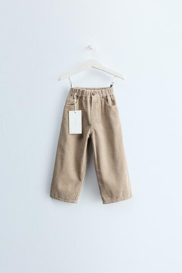 Zara Timeless - Straight-Fit Corduroy Pants — Light beige 1