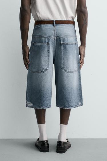 BAGGY FIT DENIM BERMUDA SHORTS - Blue by Zara - Image 2