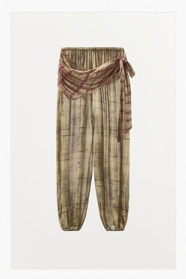 SCARF PRINT SAROUEL TROUSERS - Multicoloured by Zara
