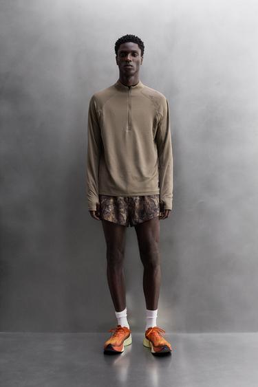 PANTALONES CORTOS RUNNING ESTAMPADO ÁRBOLES - Naranjas de Zara