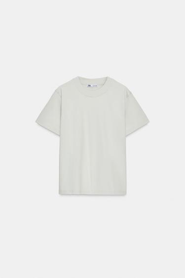 Zara ROUND NECK T-SHIRT - Ice
