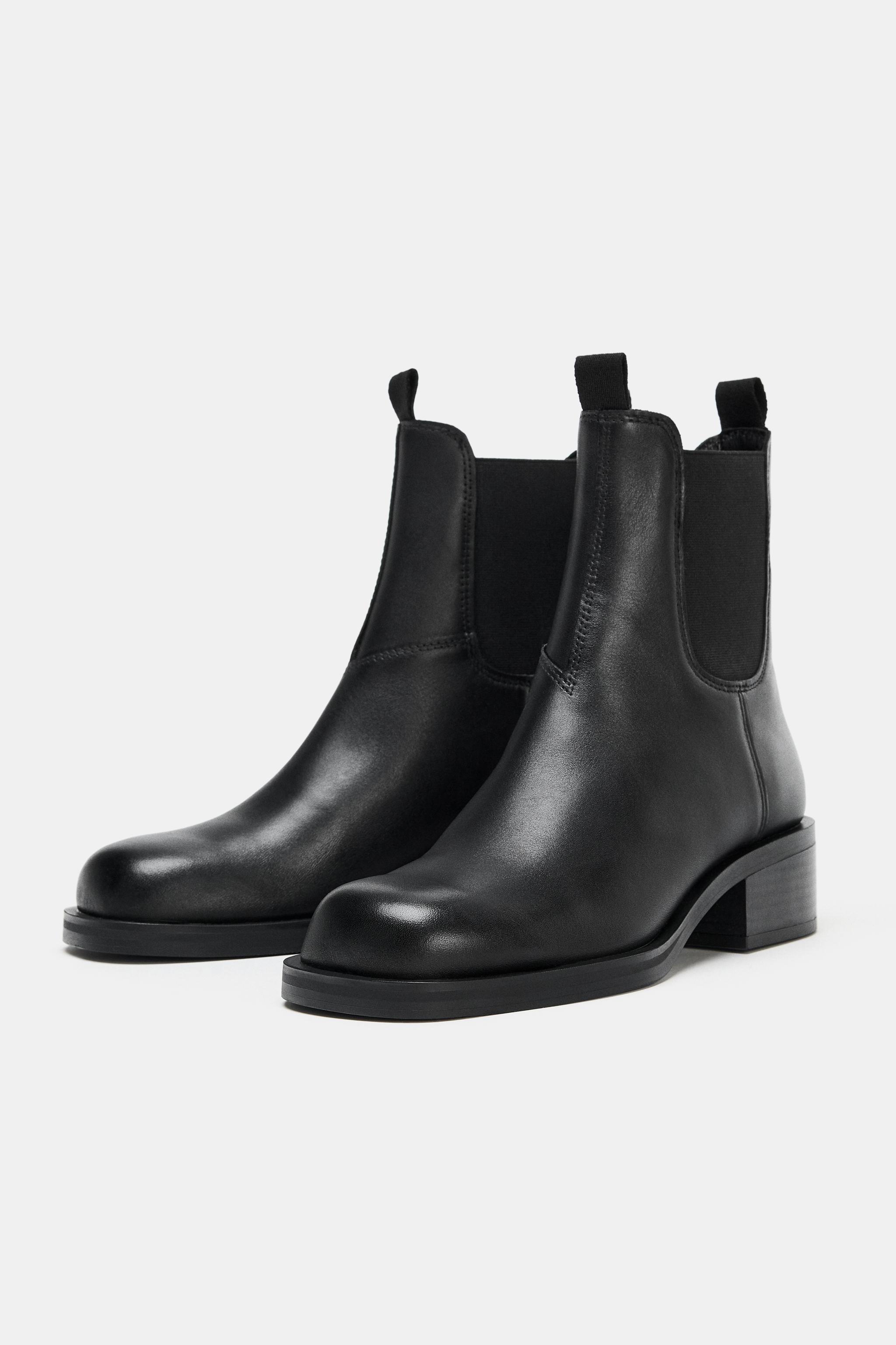 WATER REPELLENT LEATHER CHELSEA ANKLE BOOTS