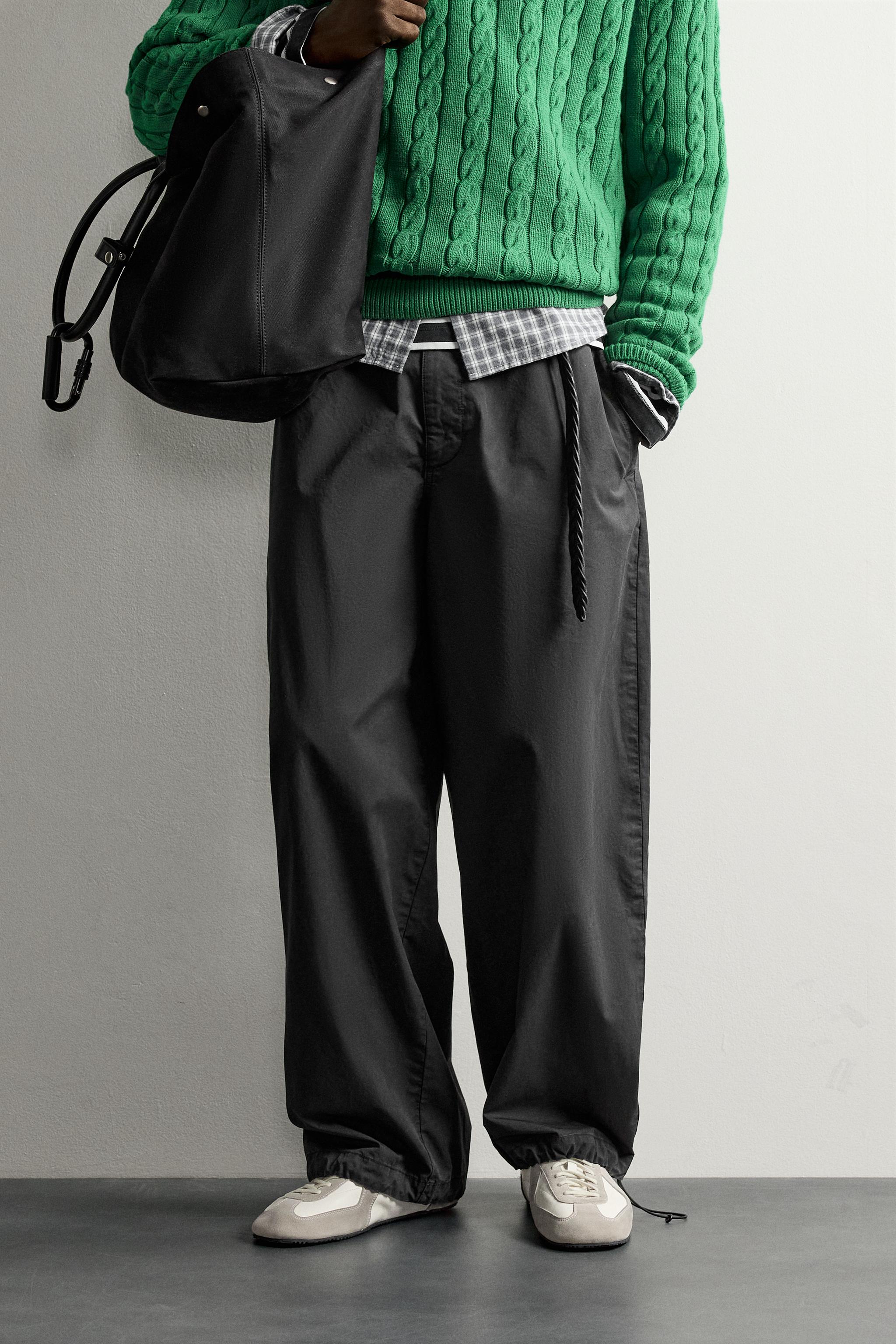 AARON LEVINE X ZARA RELAXED FIT COTTON PANTS — Black