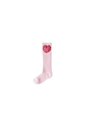 Zara GINGHAM HEART SOCKS - Pink