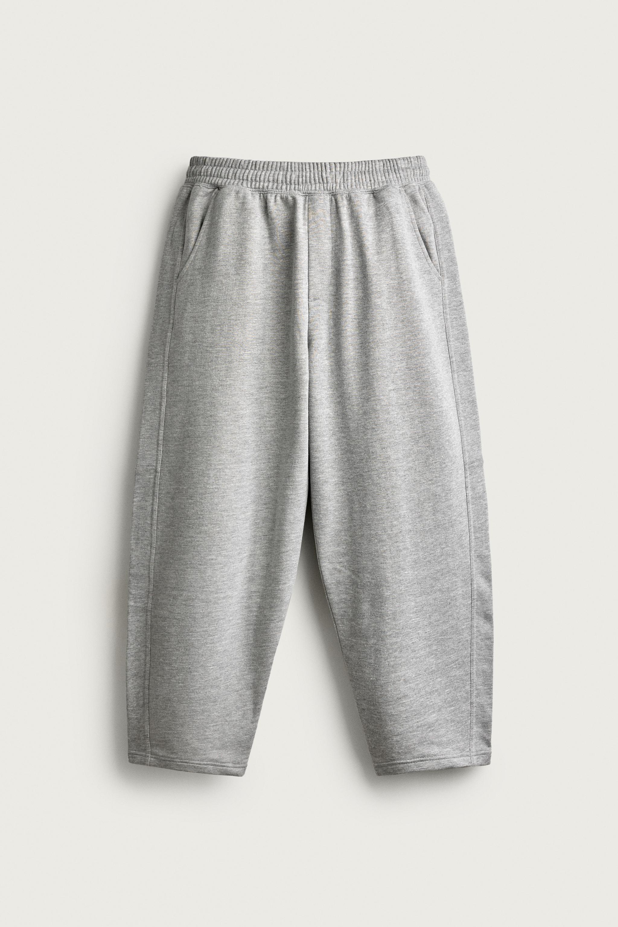 BASIC BALLOON-FIT JOGGERS — Gray marl
