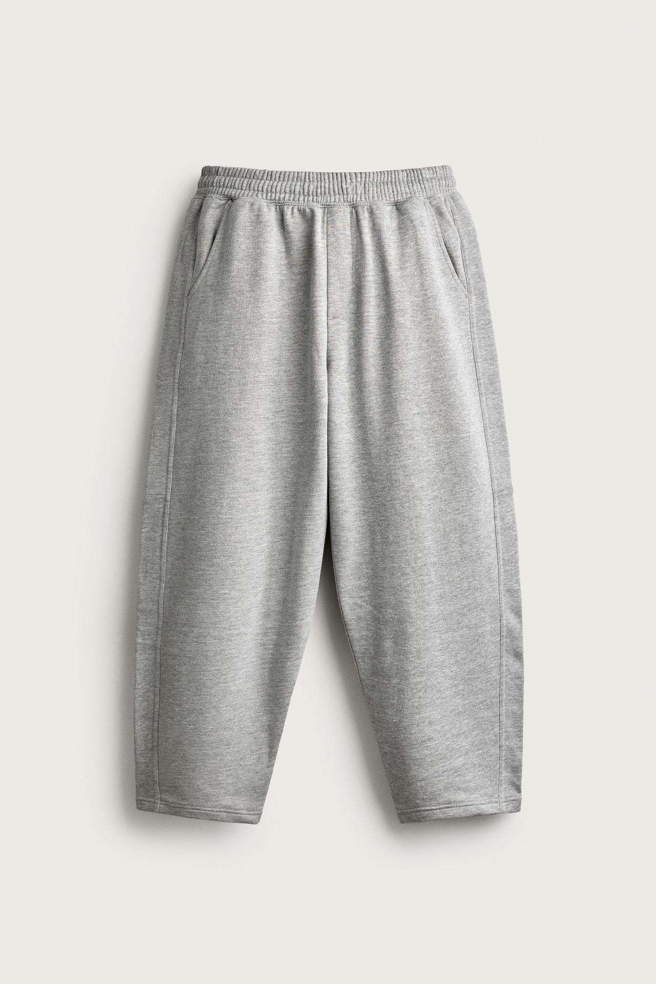 BASIC BALLOON-FIT JOGGERS — Gray marl