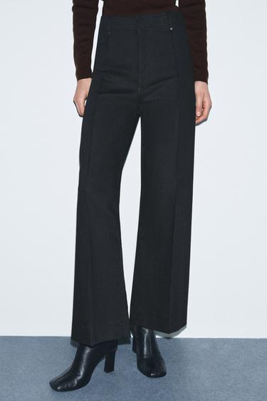 JEANS ZW COLLECTION WIDE LEG TIRO ALTO - Negro de Zara
