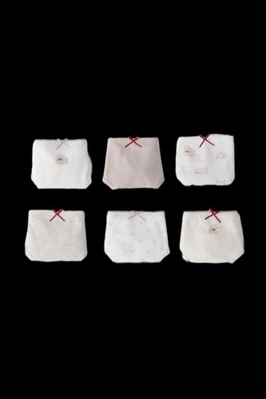 Zara 2-6 YEARS/ SIX-PACK OF PUPPY PRINT UNDERWEAR - taupe brown - Image 0
