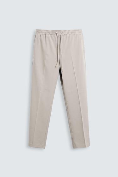COMFORT FIT JOGGER WAIST TROUSERS - Light mink by Zara