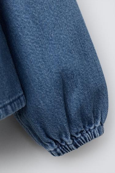 DENIM SHIRT WITH RUFFLES - Mid-blue by Zara - Image 2