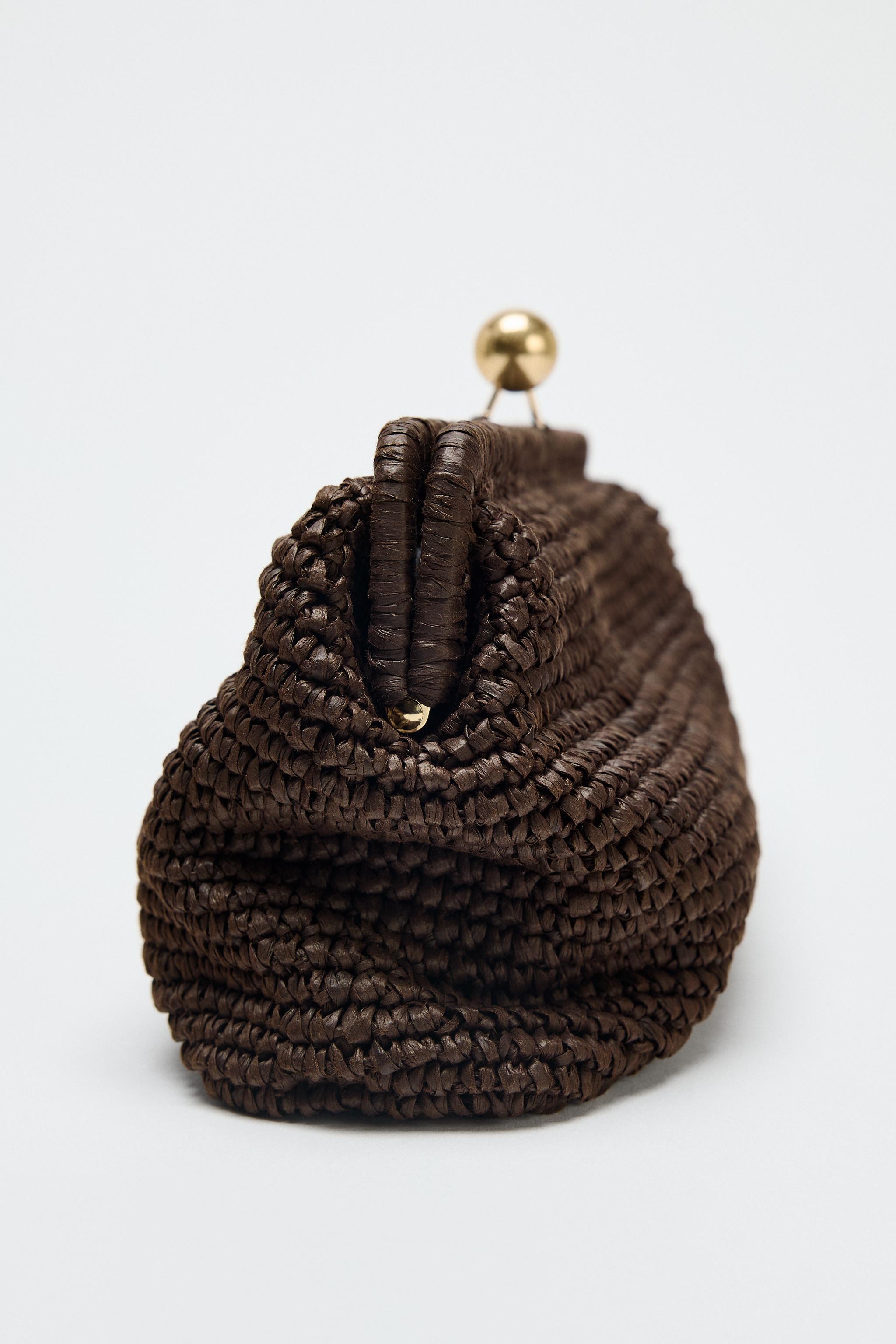 ZARA【NEW】WOVEN CLUTCH WOVEN CLUTCH BAG - Brown | ZARA United States