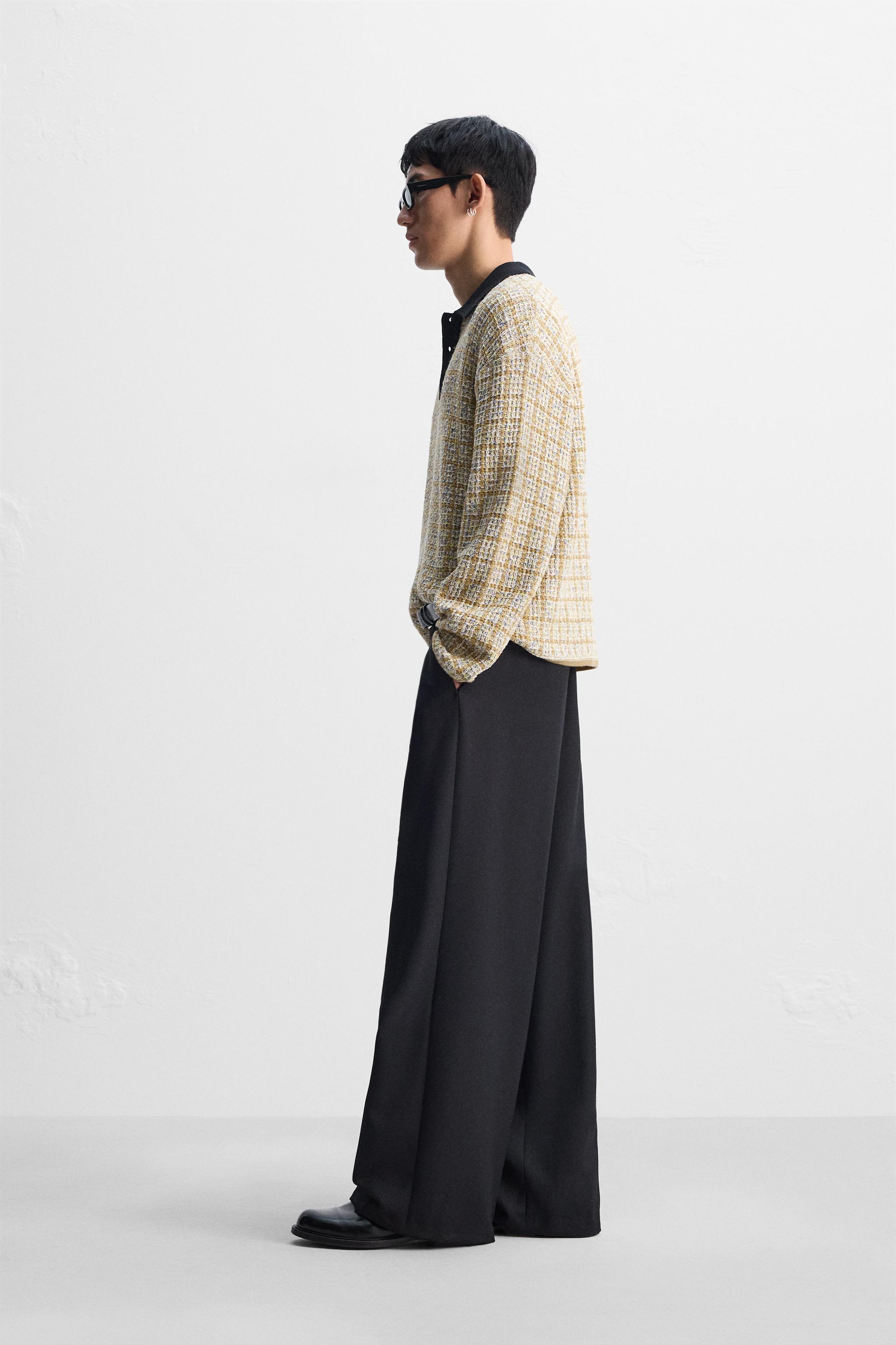 コントラスト ニット ポロシャツ - ゴールデンブラウン | ZARA