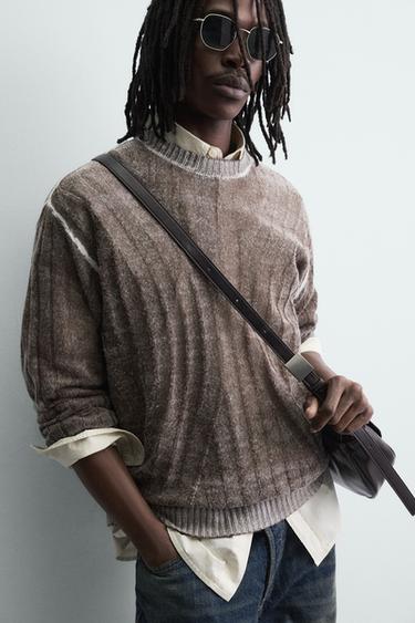 ABSTRACT JACQUARD JUMPER - Brown by Zara - Image 5