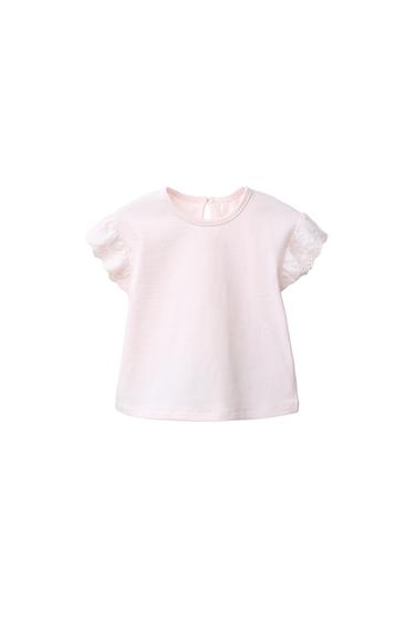 Zara SWISS EMBROIDERED T-SHIRT - Pink