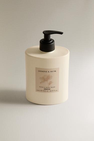 (500 ML) JASMINE & MUSK LIQUID HAND SOAP - Light yellow by Zara