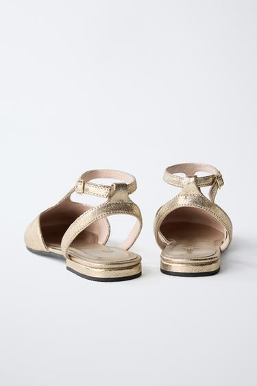 SLINGBACK SHOES - Gold by Zara